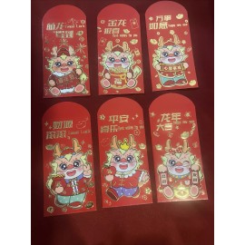 Unbranded Festival Supplies Chinese New Year Gifts 2024 Dragon Spring Envelopes Set 6