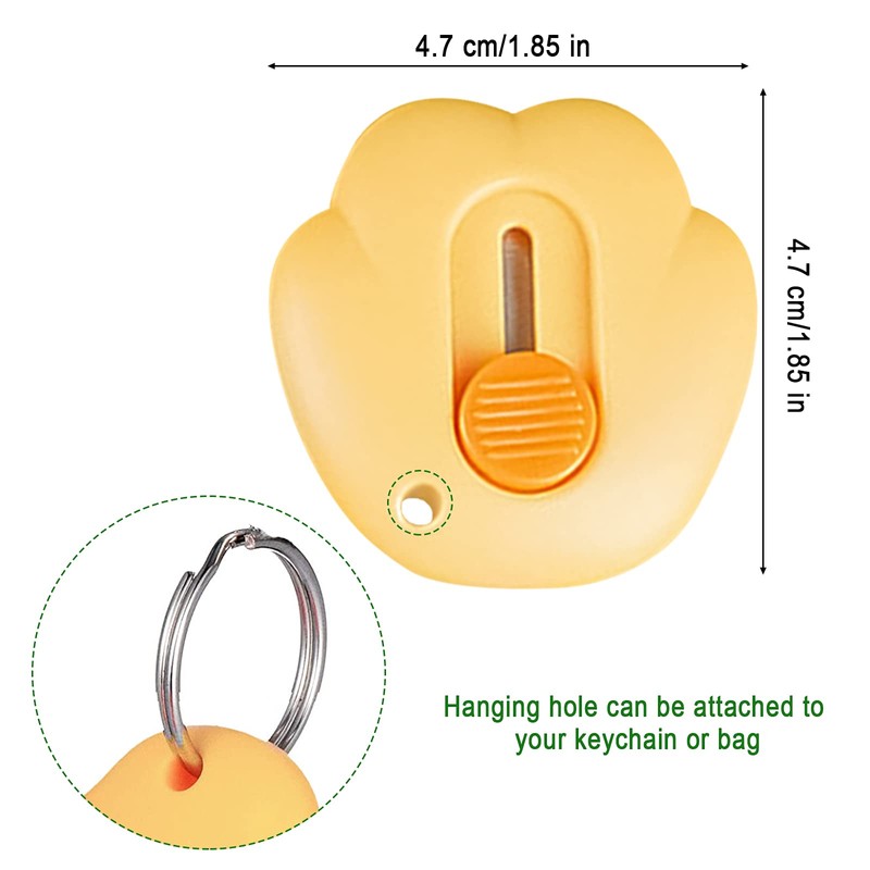 Ruksifg 6pcs Mini Box Cutters Cat Paw Shaped Retractable Mini