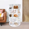 DYRABREST 5 Tier Rotating Shoe Rack Free Standing Spinning Shoe