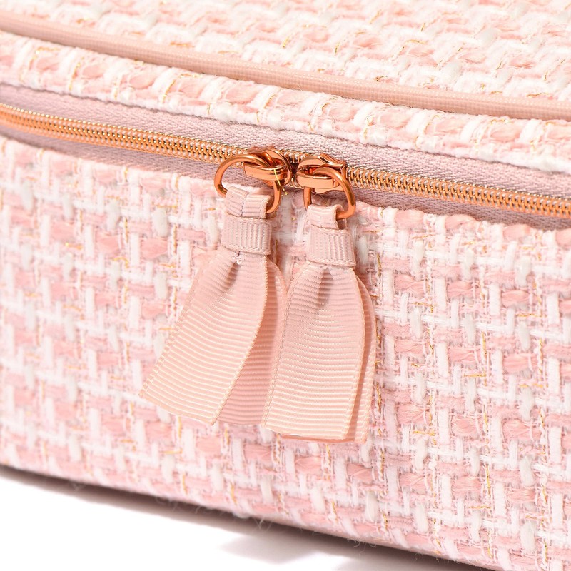 Francfranc Franc Tweed Vanity Pouch, Pink