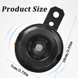 Clacson Auto, 12V, Clacson Moto, Clacson Camion, Tromba Potente Clacson per Moto, Scooter, Veicolo, ATV, Quad, Moped, Nero