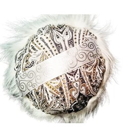 The Yeti Black & Gold Paisley - Fluffy Powder Puff for Dusting Powder - Large Size