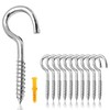 Rhimooay Screw Hooks, Small 304 Stainless Steel, Pack of 10,