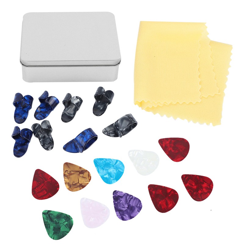 Guitar Accessories Kit 10 Celluloid Pick 4 Guitar Slider 8
