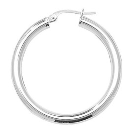WJS1904 Women's Hoop Earrings 925 Sterling Silver 10, 15, 20, 25, 30, 35, 40, 50, 60 mm, Precious metal, No Gemstone