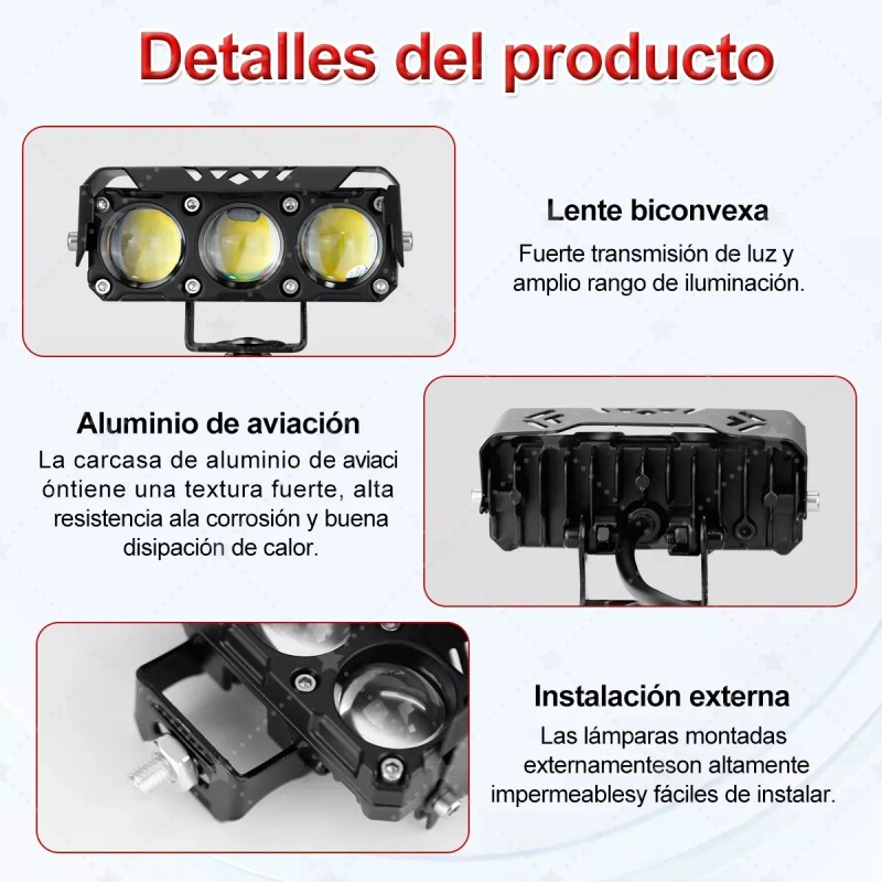 Faros Auxiliares Led De Doble Color 70w P/auto, Moto, 2