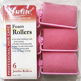 Annie Classic Foam Cushion Rollers #1055, 6 Count Orange Jumbo 1-1/2 Inch (2 Pack)