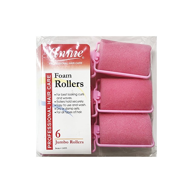 Annie Classic Foam Cushion Rollers #1055, 6 Count Orange Jumbo