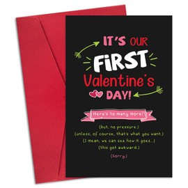 Ogeby Ogeby Funny First Valentines Day Card Gifts for Boyfriend Girlfriend, Cute Valentines Day Gifts for Him Her Husband, Sarcastic 1st Valentines Day Cards Gifts for New Couple Men Women