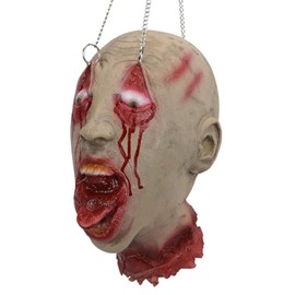 Halloween Cut Off Corpse Head Prop Scary Bloody Hanging Severed Head Decoration Zombie Head Props for Haunted Houses Party