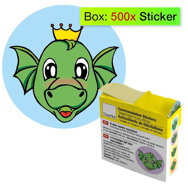 TimeTEX - Praise Stickers "Dragon Faces" | Teacher Stickers for