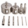 10-Piece Diamond Coated Hole Saw Set for Glass, Tile and