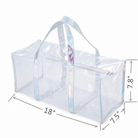 Clear Stadium Bag Transparent Tote Bag Large Beach Bag and Totes with Zipper Carry Shopping Bag for Women
