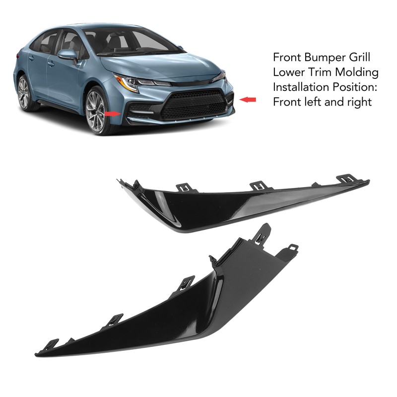 1 Pair Front Bumper Grill Lower Trim Molding 52112 02110
