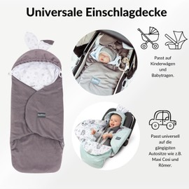 Premium Swaddling Blanket Baby Seat Baby First Equipment Made of Cotton for Car Seat, Cuddly Blanket for Prams with Footmuff Suitable for Maxi-Cosi, Römer, Cybex - Toffi