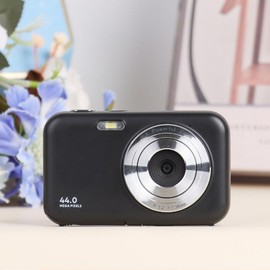 Camkory 44MP Digital Camera-Compact Pocket Size, 32GB SD, Neck Strap, Anti-Shake, 16X Zoom, FHD 1080P – Perfect for Daily Pics & Christmas 2024 Gifts! - Color: Classic Black