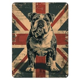 Shopagift British Bulldog Union Jack Great Britain Metal Poster Wall Sign Man Cave Shed Bar Bedroom Home Kitchen - A5
