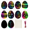 AUXHCYL 30Pcs Easter Scratch Art, Egg Decorations Papers,Easter Crafts for