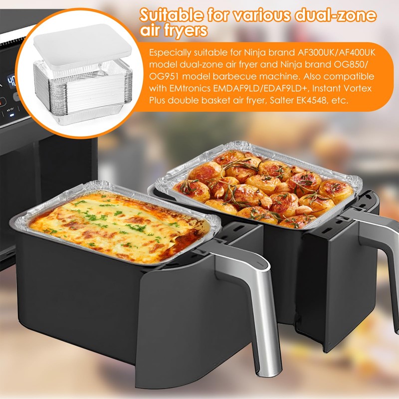50Pcs Disposable Aluminum Foil Pans with Lids, 100ml Aluminum Foil