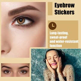 Natural-Looking Peel-Off Eyebrow Tattoo Stickers - 30 Pairs of Waterproof Fake Eyebrows with 3D Hair-Like Effect in 3 Flattering Shapes, Smudge-Proof & Long-Wearing (Brown)