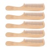 5pcs Bamboo Hair Comb Anti Statics Round Teeth Fragrance Wide