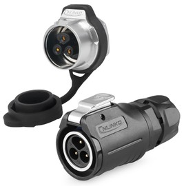 CNLINKO LP-16 3 Pin Circular Connector Single Hole Kit - IP68 Waterproof Male and Female Aviation Plug with PBT Plastic Housing, M16 Quick Plug (3 Pin)