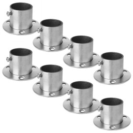YIDU69Q 8 Pcs Stainless Steel Pole Sockets Fit OD 1-1/4" Pipe, Curtain Closet Rod Mount Bracket