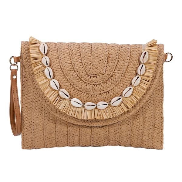 YYW Straw Handbag Straw Clutch Straw Shoulder Bag for Women