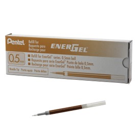 Pentel Refill Ink for EnerGel Pen Needle Tip, Fine, 12 Pack, 0.5mm, Orange (LRN5-F)