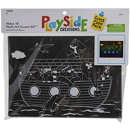 Noah's Ark Scratch Art Craft Kit - 18 Count - for Classroom, Sunday School, VBS, More