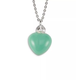 Unbranded .925 Sterling Silver Light Green Heart Love Pendant - S-537LGRN