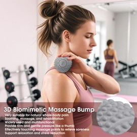 Massage Ball，Lacrosse Ball for Deep Tissue Yoga Physiotherapy Myofascial Release Muscle Relax Myofascial Release, Trigger Point Therapy and Tight Muscles. Yoga Ball Treats Plantar Fasciitis, Back Pain, Shoulder Pain, Neck Pain，Grey