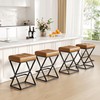 Bar Stools Set of 2, 26" Leather Counter Height Bar
