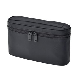 Muji 83525460 Nylon Pouch with Handle, Thin, Black, Approx. 8.1 x 2.4 x 4.9 inches (20.5 x 6 x 12.5 cm)