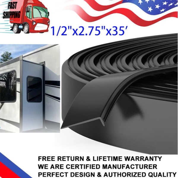 Racewill 1/2"x2.75"x35' RV Slide Out Seal Base Trailer Weather Stripping