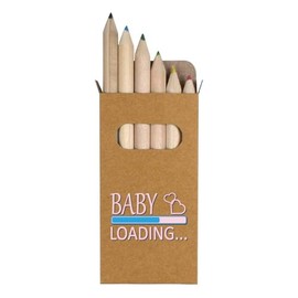 Azeeda 6 x 'Baby Girl Loading' Short 85mm Pencils/Coloured Pencil Set (PE00071732)