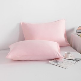 NTBAY King Pillowcase Set - 2 Pack Brushed Microfiber 20x36 Pillowcases - Soft, Wrinkle-Free, Fade-Resistant, Stain-Resistant, Blush Pink Pillowcases with Envelope Closure - 20x36 Inches, Blush Pink