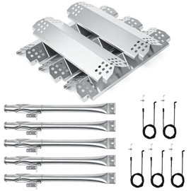 Hisencn 304 Stainless Steel Grill Parts Kit for Home Depot Nexgrill 720-0830H, 5 Burner 720-0888 720-0888N 720-0888S Gas Grill, Grill Burner, Heat Plate Replacement Parts