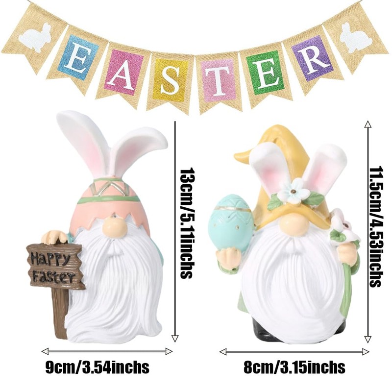 Pujipu Easter Gnomes, Easters Decorations, Resin Spring Gnome Figurine, Easters