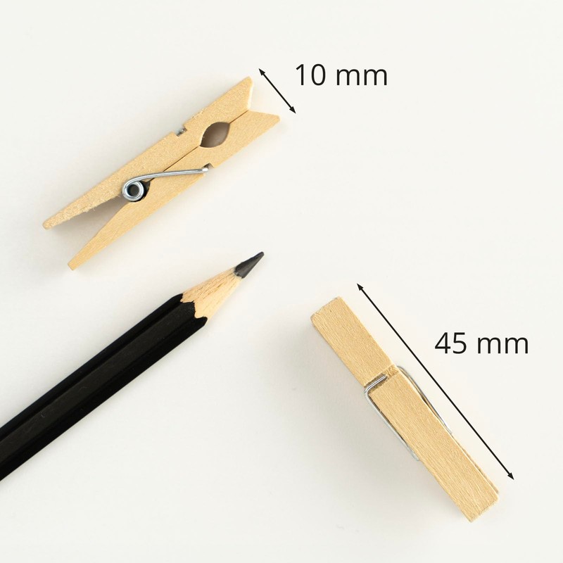 Wooden Clothes Pegs A00154025 Natural Birch Wood 45 mm Pack