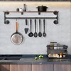Yawinhe Industrial Pipe Clothes Rack with Top Shelf, Wall Mounted