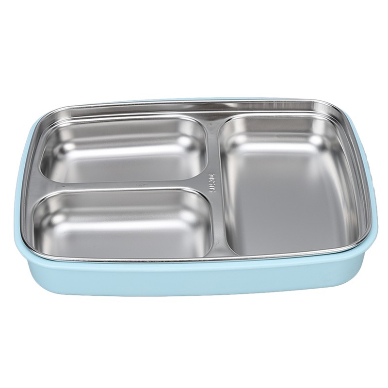 Thermal Insulation Bento Lunch Box 3 Grids Leakproof 304 Stainless