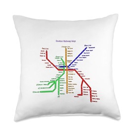 Boston Metro Subway Map Massachusetts City Art Pride Gift Throw Pillow
