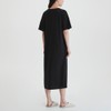 JAJU Smart Cotton Short-Sleeve Lounge Dress_Black