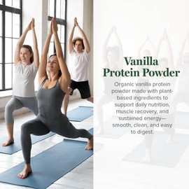 Global Healing Organic Plant Vanilla Protein Powder for Men and Women 20g - Dairy Free Protein Powder with Digestive Enzymes & Probiotics to Support Gut Health (1.6 Lbs)