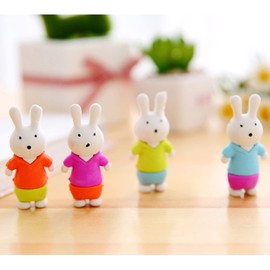 Ranvi 30 PCS Rabbit Erasers, Mini Erasers for Kids Play Prize Party, Carnival and School Supplies