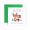 Huxters Festive Christmas Card for Mum and Dad – Reindeer