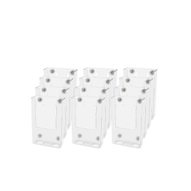 Marketing Holders 12 Pack Magnetic Trifold Holder Holds 4 Inch Wide Printed Materials Attaches to Metal Surfaces Lockers Filing Cabinets Clear Acrylic Organizes Maps and Menus Rack