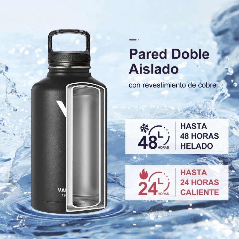 Termo Vaso-botella Acero Inoxidablecon Fría/caliente 64 Oz