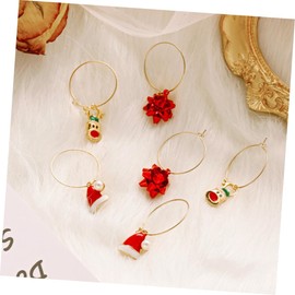 ABOOFAN 3pairs Christmas Elk Earrings Xmas Hat Ear Decor Fun Festival Jewelry for Women Unique Party Accessories Stylish Ear Ornaments